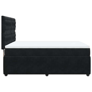 Κρεβάτι Boxspring με Στρώμα Μαύρο 140x200 εκ. Βελούδινο - Pakobazaar
