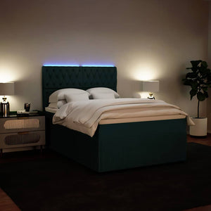 Κρεβάτι Boxspring με Στρώμα Σκούρο Πράσινο 140x200εκ. Βελούδινο
