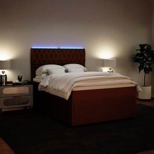 Κρεβάτι Boxspring με Στρώμα Ροζ 140x200 εκ. Βελούδινο - Pakobazaar