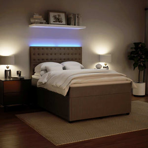 Κρεβάτι Boxspring με Στρώμα Ανοιχτό Γκρι 140x200 εκ. Βελούδινο - Pakobazaar