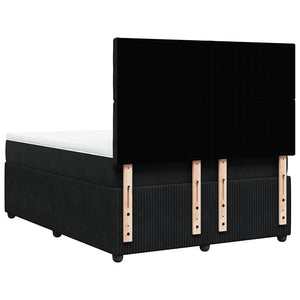 Κρεβάτι Boxspring με Στρώμα Μαύρο 140x200 εκ. Βελούδινο - Pakobazaar