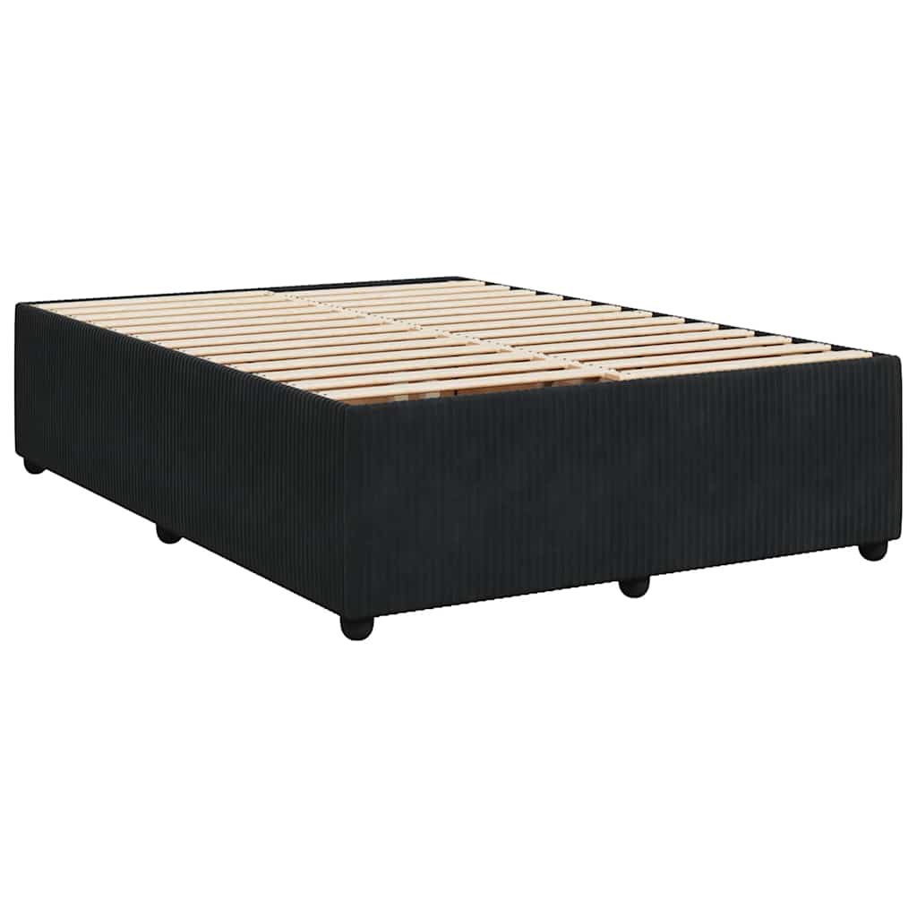 Κρεβάτι Boxspring με Στρώμα Μαύρο 140x200 εκ. Βελούδινο - Pakobazaar