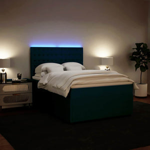 Κρεβάτι Boxspring με Στρώμα Μπλε 140x200 εκ. Βελούδινο - Pakobazaar