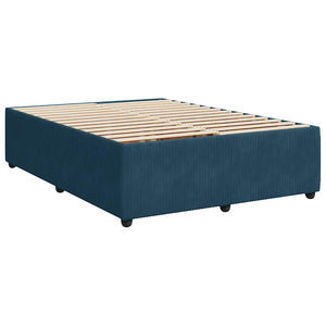 Κρεβάτι Boxspring με Στρώμα Μπλε 160x200 εκ. Βελούδινο - Pakobazaar