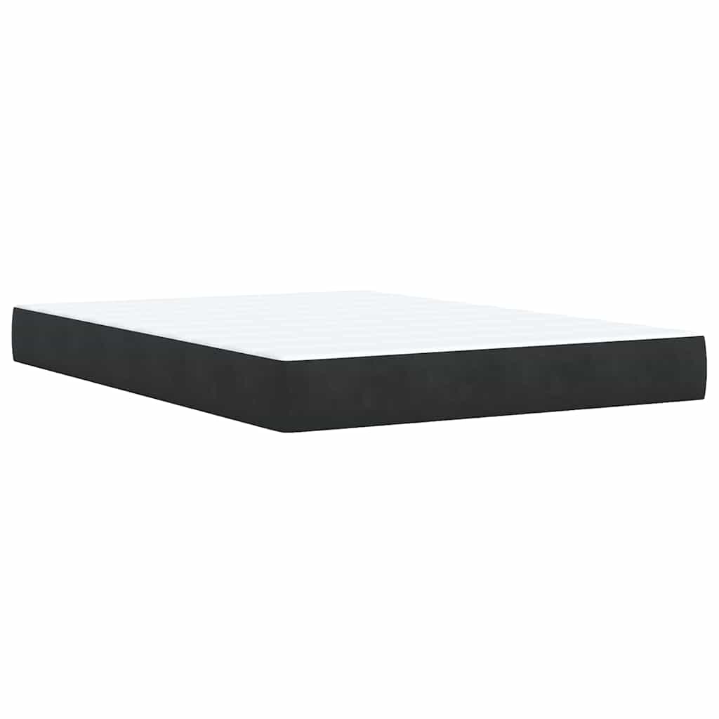 Κρεβάτι Boxspring με Στρώμα Μαύρο 160x200 εκ. Βελούδινο - Pakobazaar