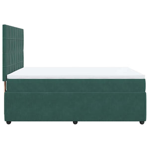 Κρεβάτι Boxspring με Στρώμα Σκούρο Πράσινο 160x200εκ. Βελούδινο - Pakobazaar