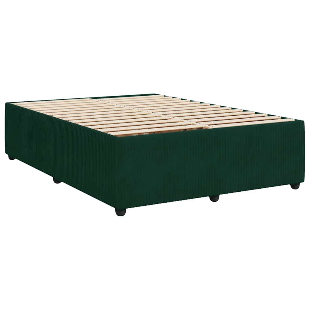 Κρεβάτι Boxspring με Στρώμα Σκούρο Πράσινο 160x200εκ. Βελούδινο - Pakobazaar