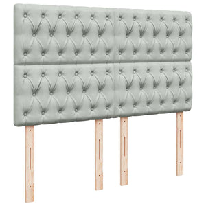 Κρεβάτι Boxspring με Στρώμα Ανοιχτό Γκρι 160x200 εκ. Βελούδινο - Pakobazaar