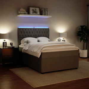 Κρεβάτι Boxspring με Στρώμα Ανοιχτό Γκρι 160x200 εκ. Βελούδινο - Pakobazaar