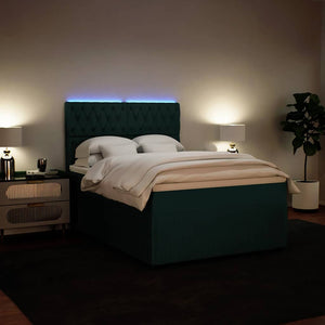 Κρεβάτι Boxspring με Στρώμα Σκούρο Πράσινο 160x200εκ. Βελούδινο - Pakobazaar