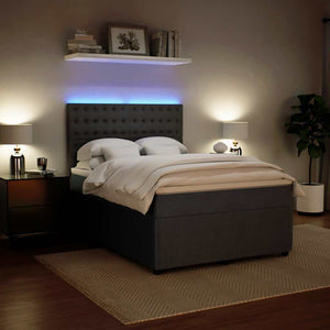 Κρεβάτι Boxspring με Στρώμα Σκούρο Γκρι 160x200 εκ. Βελούδινο - Pakobazaar