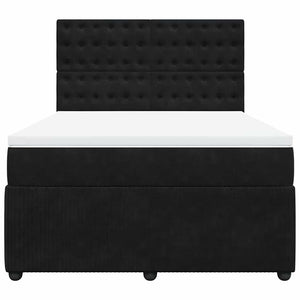 Κρεβάτι Boxspring με Στρώμα Μαύρο 160x200 εκ. Βελούδινο - Pakobazaar
