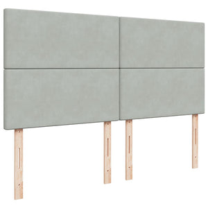Κρεβάτι Boxspring με Στρώμα Ανοιχτό Γκρι 180x200 εκ. Βελούδινο - Pakobazaar
