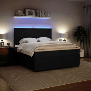 Κρεβάτι Boxspring με Στρώμα Μαύρο 180x200 εκ. Βελούδινο - Pakobazaar