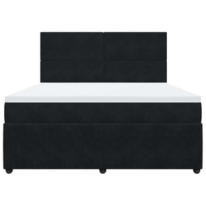 Κρεβάτι Boxspring με Στρώμα Μαύρο 180x200 εκ. Βελούδινο - Pakobazaar