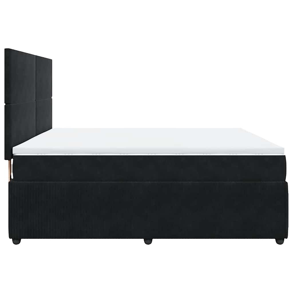 Κρεβάτι Boxspring με Στρώμα Μαύρο 180x200 εκ. Βελούδινο - Pakobazaar