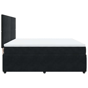 Κρεβάτι Boxspring με Στρώμα Μαύρο 180x200 εκ. Βελούδινο - Pakobazaar