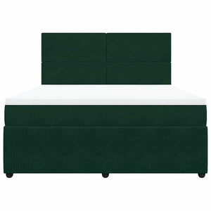 Κρεβάτι Boxspring με Στρώμα Σκούρο Πράσινο 180x200εκ. Βελούδινο - Pakobazaar