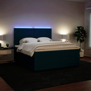 Κρεβάτι Boxspring με Στρώμα Μπλε 180x200 εκ. Βελούδινο
