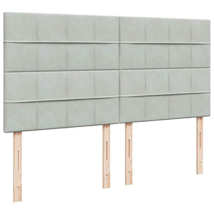 Κρεβάτι Boxspring με Στρώμα Ανοιχτό Γκρι 180x200 εκ. Βελούδινο - Pakobazaar
