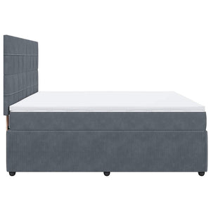 Κρεβάτι Boxspring με Στρώμα Σκούρο Γκρι 180x200 εκ. Βελούδινο - Pakobazaar