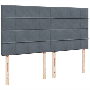 Κρεβάτι Boxspring με Στρώμα Σκούρο Γκρι 180x200 εκ. Βελούδινο - Pakobazaar
