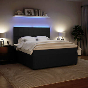 Κρεβάτι Boxspring με Στρώμα Μαύρο 180x200 εκ. Βελούδινο - Pakobazaar