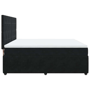 Κρεβάτι Boxspring με Στρώμα Μαύρο 180x200 εκ. Βελούδινο - Pakobazaar