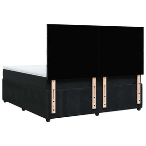 Κρεβάτι Boxspring με Στρώμα Μαύρο 180x200 εκ. Βελούδινο - Pakobazaar