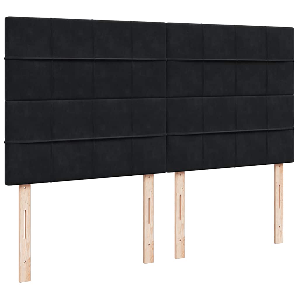 Κρεβάτι Boxspring με Στρώμα Μαύρο 180x200 εκ. Βελούδινο - Pakobazaar