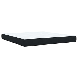 Κρεβάτι Boxspring με Στρώμα Μαύρο 180x200 εκ. Βελούδινο - Pakobazaar