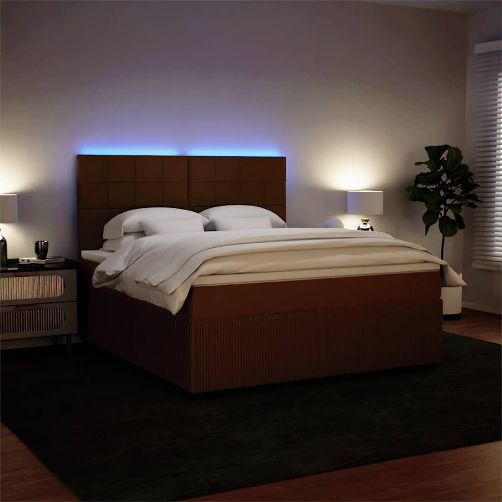 Κρεβάτι Boxspring με Στρώμα Ροζ 180x200 εκ. Βελούδινο - Pakobazaar