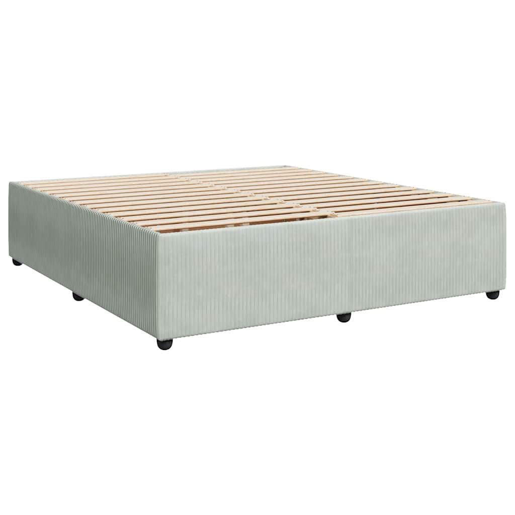 Κρεβάτι Boxspring με Στρώμα Ανοιχτό Γκρι 180x200 εκ. Βελούδινο - Pakobazaar