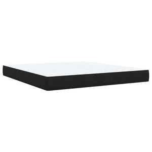 Κρεβάτι Boxspring με Στρώμα Μαύρο 180x200 εκ. Βελούδινο - Pakobazaar