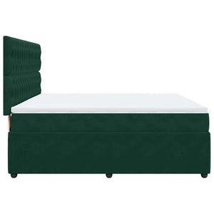 Κρεβάτι Boxspring με Στρώμα Σκούρο Πράσινο 180x200εκ. Βελούδινο