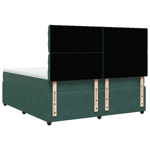 Κρεβάτι Boxspring με Στρώμα Σκούρο Πράσινο 180x200εκ. Βελούδινο