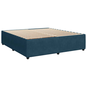 Κρεβάτι Boxspring με Στρώμα Μπλε 180x200 εκ. Βελούδινο