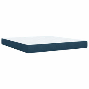 Κρεβάτι Boxspring με Στρώμα Μπλε 180x200 εκ. Βελούδινο