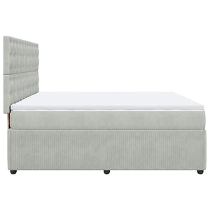 Κρεβάτι Boxspring με Στρώμα Ανοιχτό Γκρι 180x200 εκ. Βελούδινο - Pakobazaar