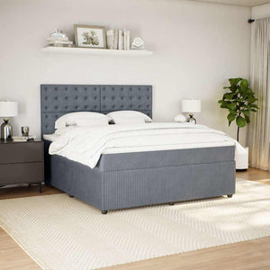 Κρεβάτι Boxspring με Στρώμα Σκούρο Γκρι 180x200 εκ. Βελούδινο - Pakobazaar