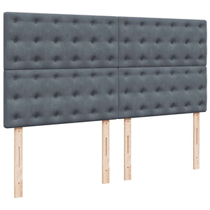 Κρεβάτι Boxspring με Στρώμα Σκούρο Γκρι 180x200 εκ. Βελούδινο - Pakobazaar