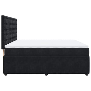 Κρεβάτι Boxspring με Στρώμα Μαύρο 180x200 εκ. Βελούδινο - Pakobazaar