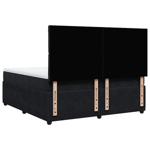 Κρεβάτι Boxspring με Στρώμα Μαύρο 180x200 εκ. Βελούδινο - Pakobazaar