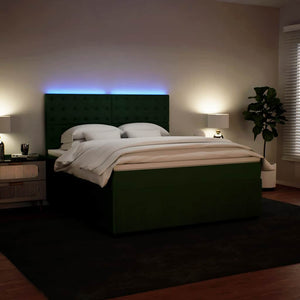 Κρεβάτι Boxspring με Στρώμα Σκούρο Πράσινο 180x200εκ. Βελούδινο - Pakobazaar