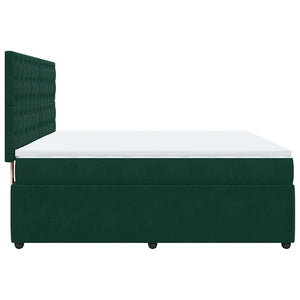 Κρεβάτι Boxspring με Στρώμα Σκούρο Πράσινο 180x200εκ. Βελούδινο - Pakobazaar
