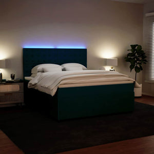 Κρεβάτι Boxspring με Στρώμα Μπλε 180x200 εκ. Βελούδινο