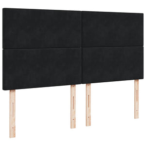 Κρεβάτι Boxspring με Στρώμα Μαύρο 200x200 εκ. Βελούδινο - Pakobazaar