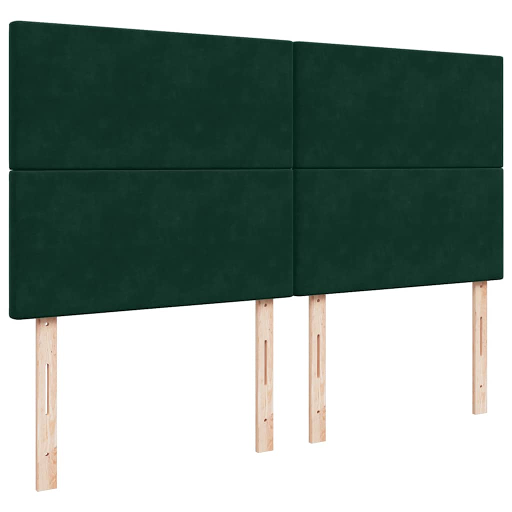 Κρεβάτι Boxspring με Στρώμα Σκούρο Πράσινο 200x200εκ. Βελούδινο - Pakobazaar