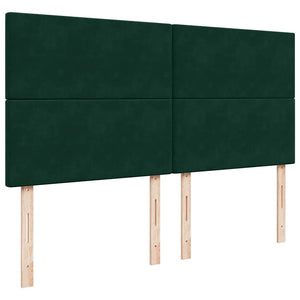 Κρεβάτι Boxspring με Στρώμα Σκούρο Πράσινο 200x200εκ. Βελούδινο - Pakobazaar