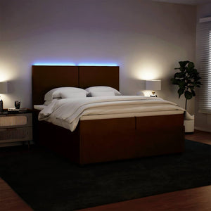 Κρεβάτι Boxspring με Στρώμα Ροζ 200x200 εκ. Βελούδινο - Pakobazaar